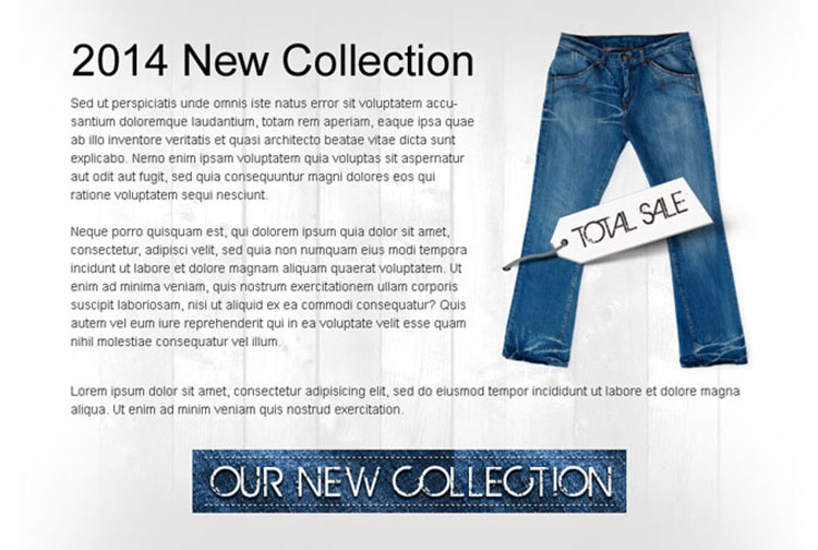 fashion wear new collection clean and effective call to action ppv landing page design