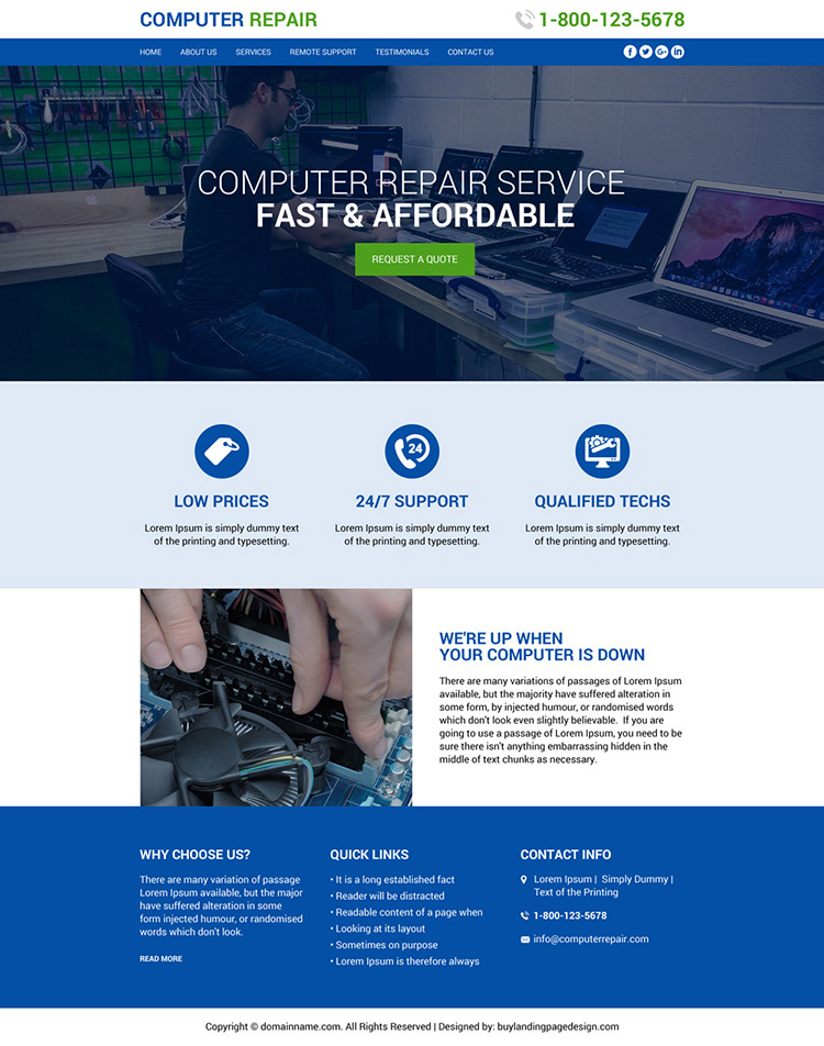 affordable computer repair service website design