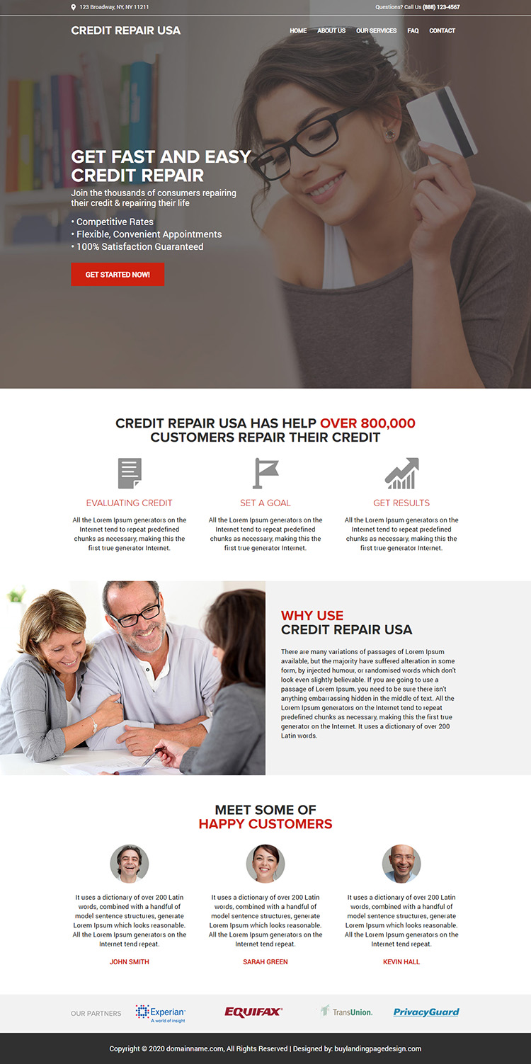 fast and easy credit repair service responsive website design