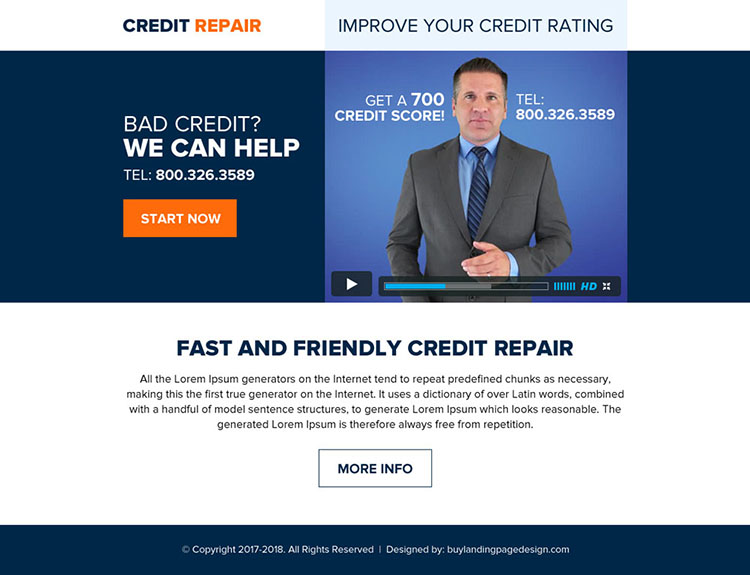 fast and friendly credit repair ppv landing page