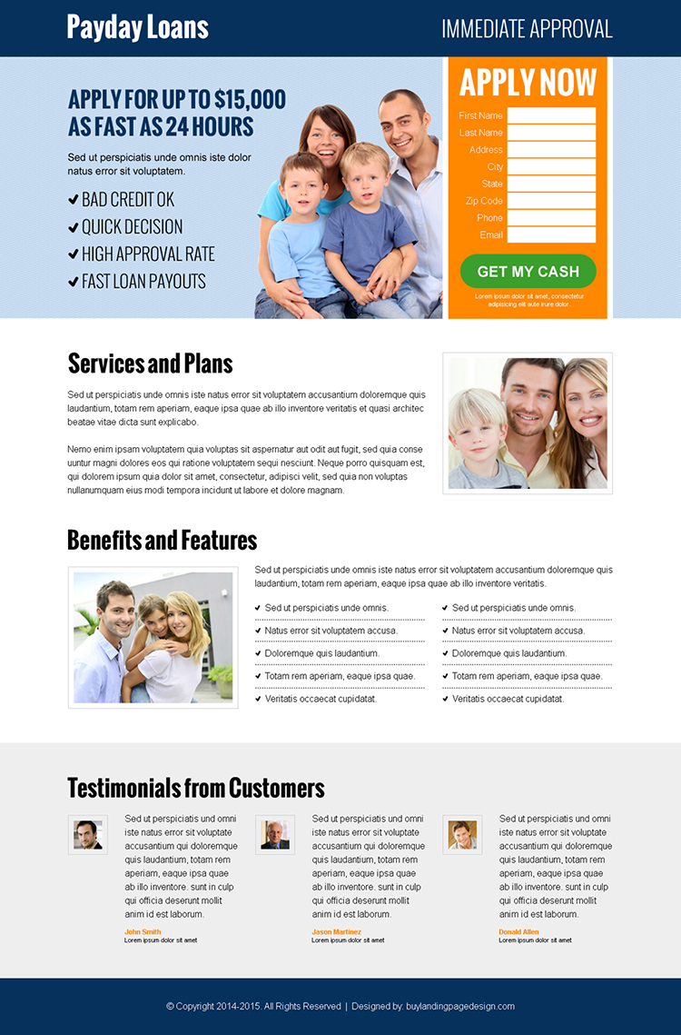 payday loan business conversion lead capture landing pages to boost your business with leads and sales