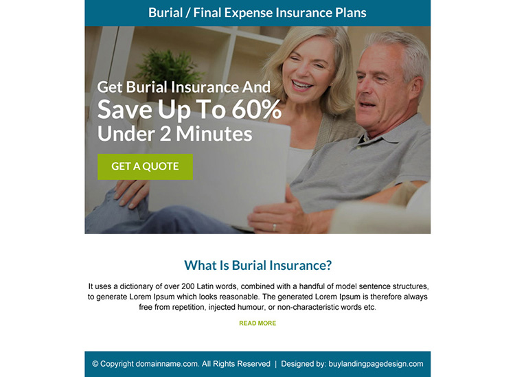 final expense insurance plans call to action ppv landing page