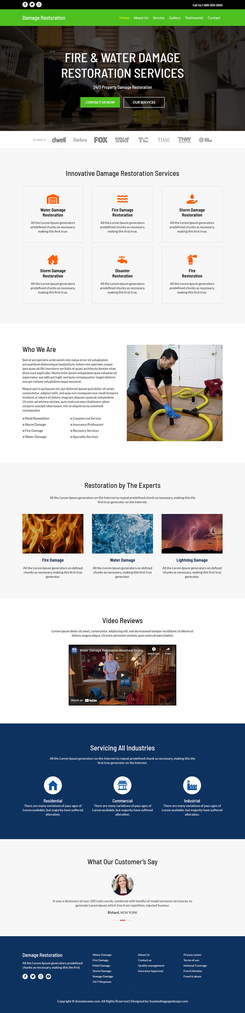 damage restoration experts responsive website design