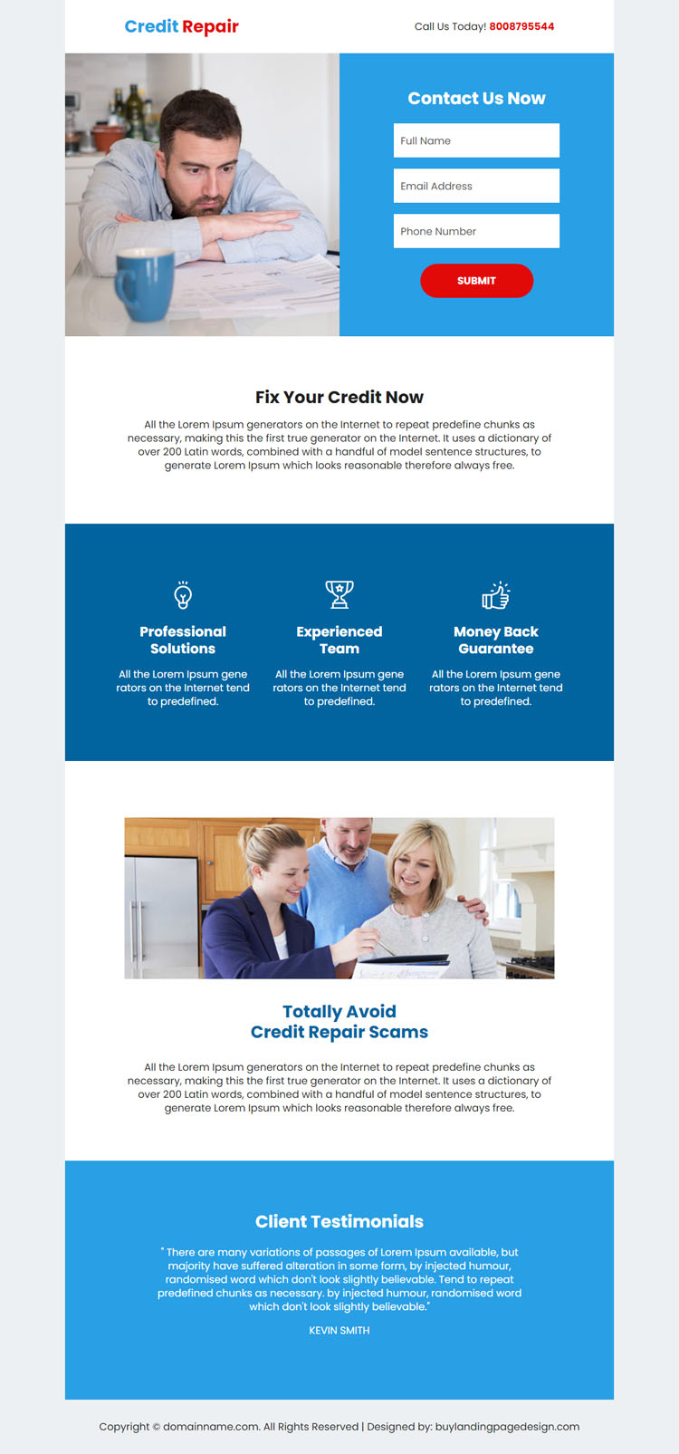 credit repair company lead capture landing page