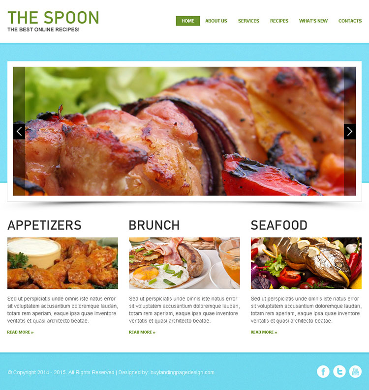 attractive and appealing best online recipes html website template