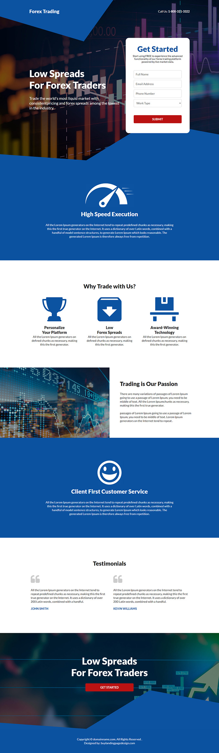 forex traders responsive landing page design