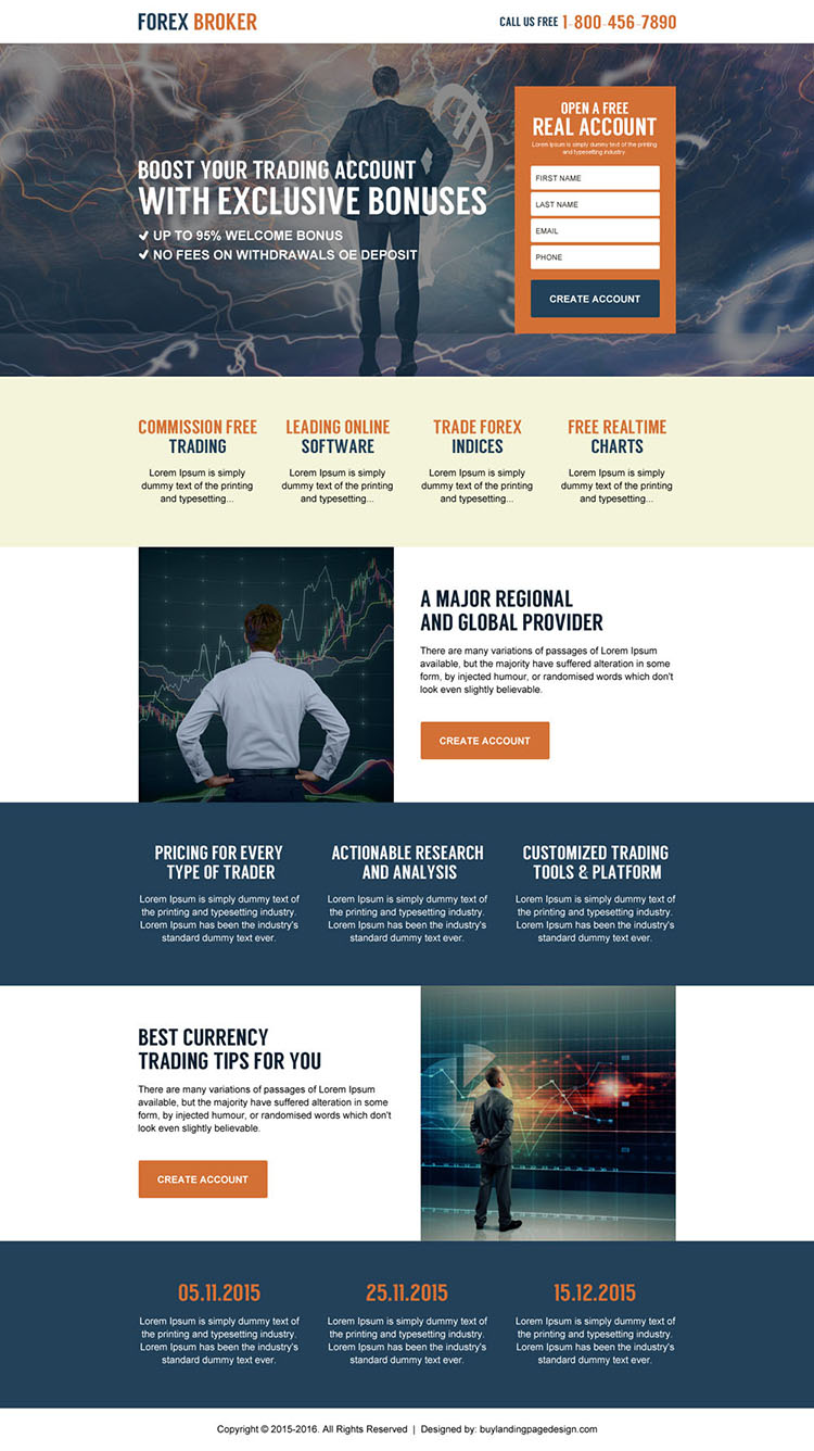 forex trading best lead capturing responsive landing page design