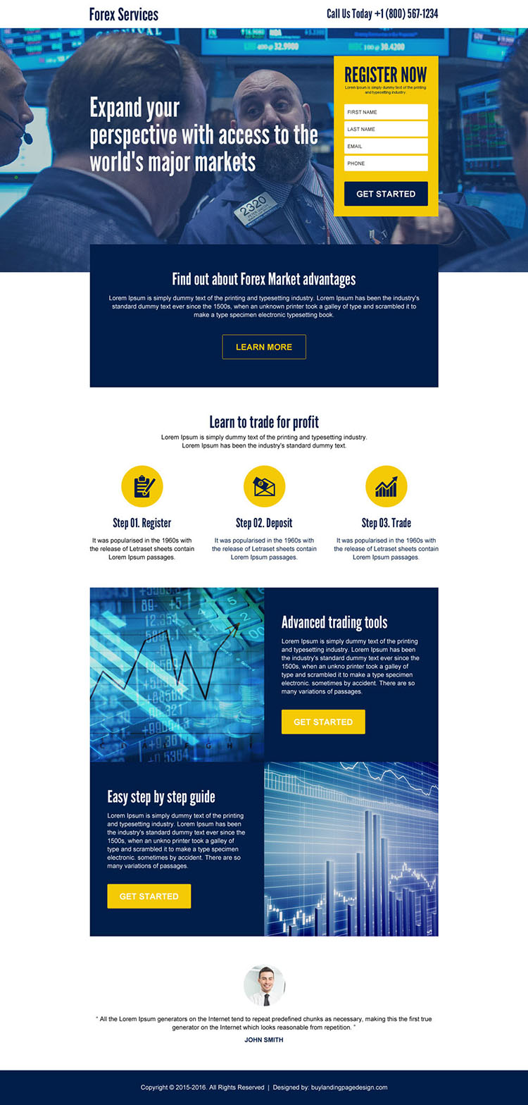 forex market access sign up capturing responsive landing page