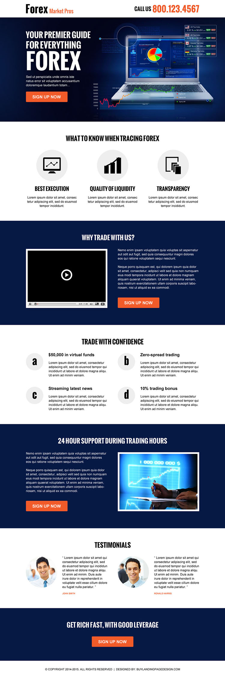 forex marketing guide call to action responsive landing page design template