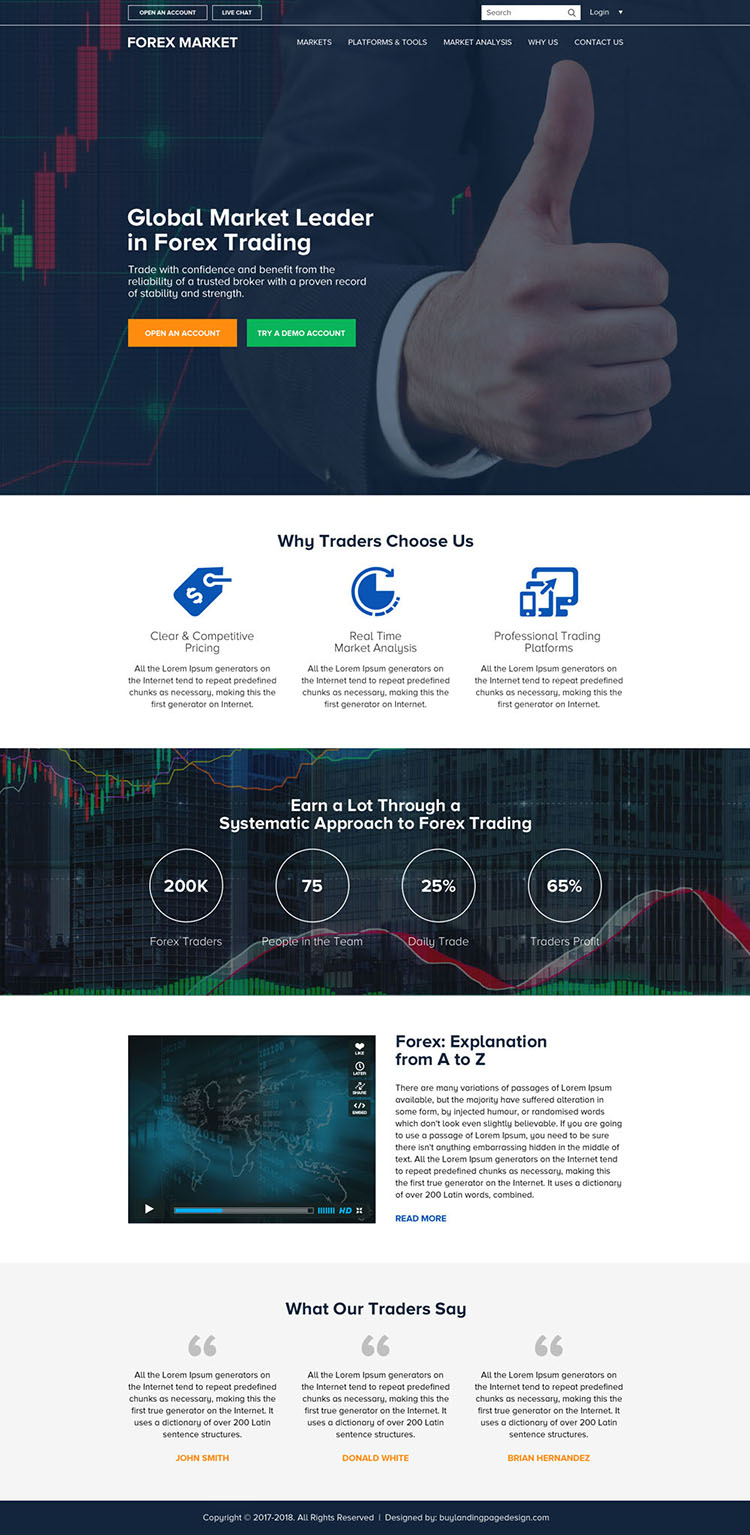 responsive global leader in forex trading html website design