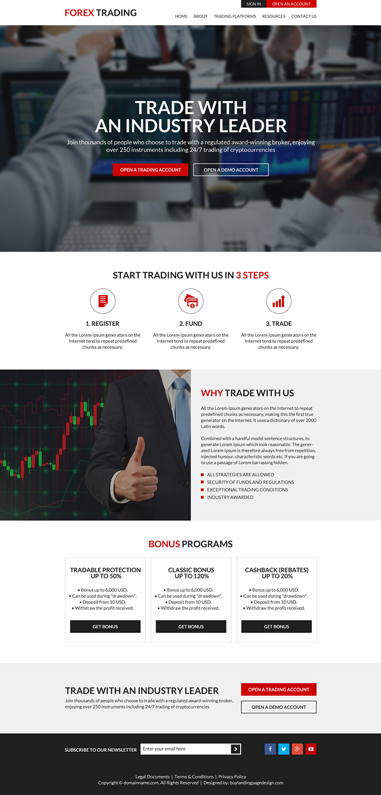 appealing forex trading platform responsive website design