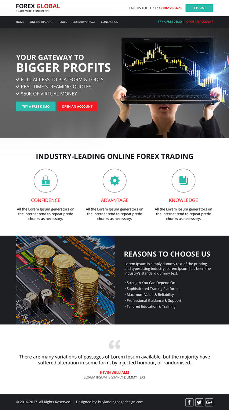 responsive forex trading website design template