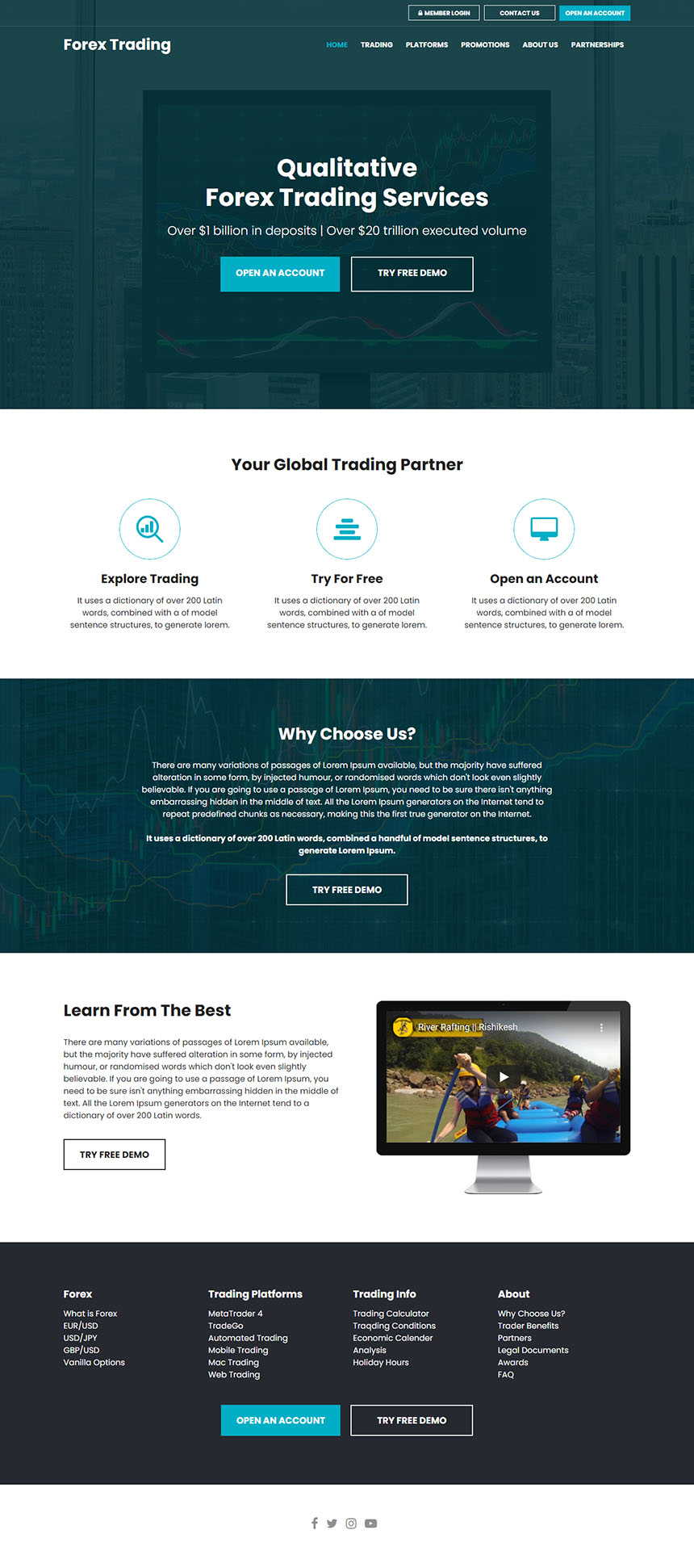 forex trading services professional website design