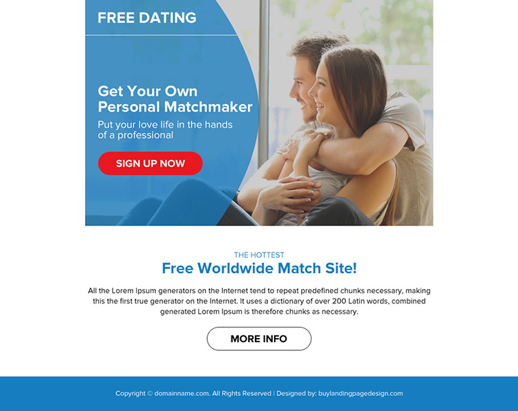 free dating sign up lead capturing ppv landing page design