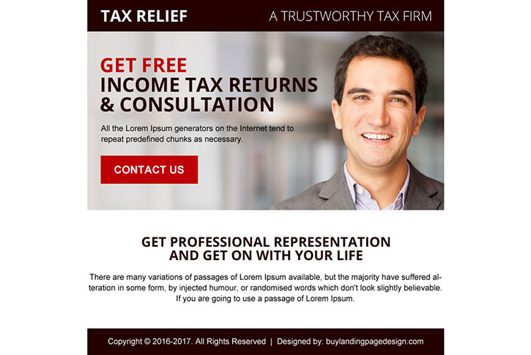 tax free consultation ppv landing page design