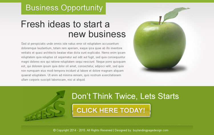fresh ideas to start a new business ppv lander design