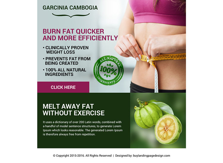 garcinia cambogia weight loss ppv landing page design