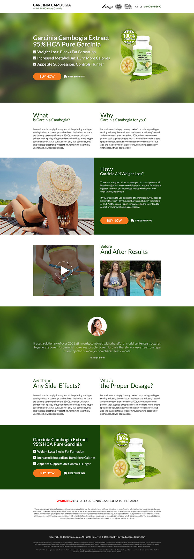 garcinia cambogia extract selling responsive landing page