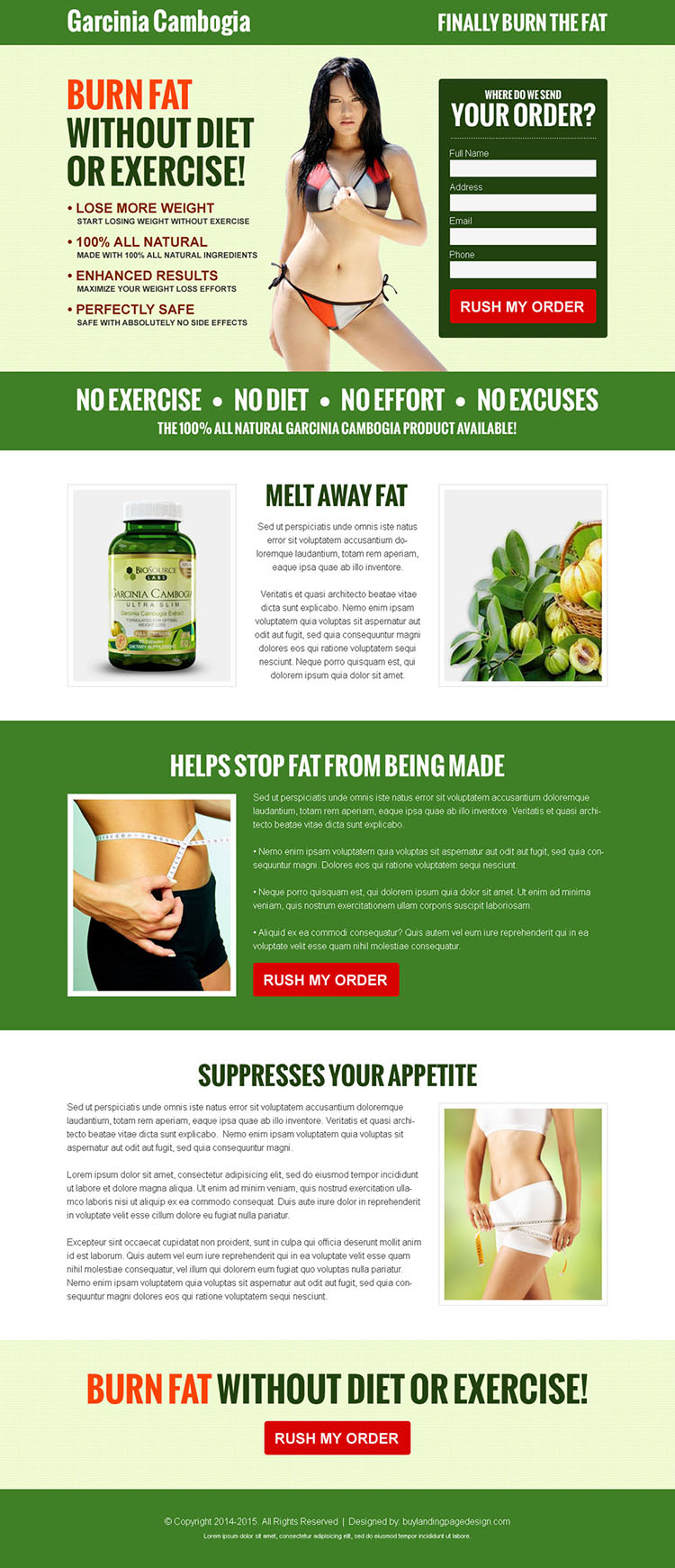 garcinia cambogia burn fat without diet or exercise converting landing page design