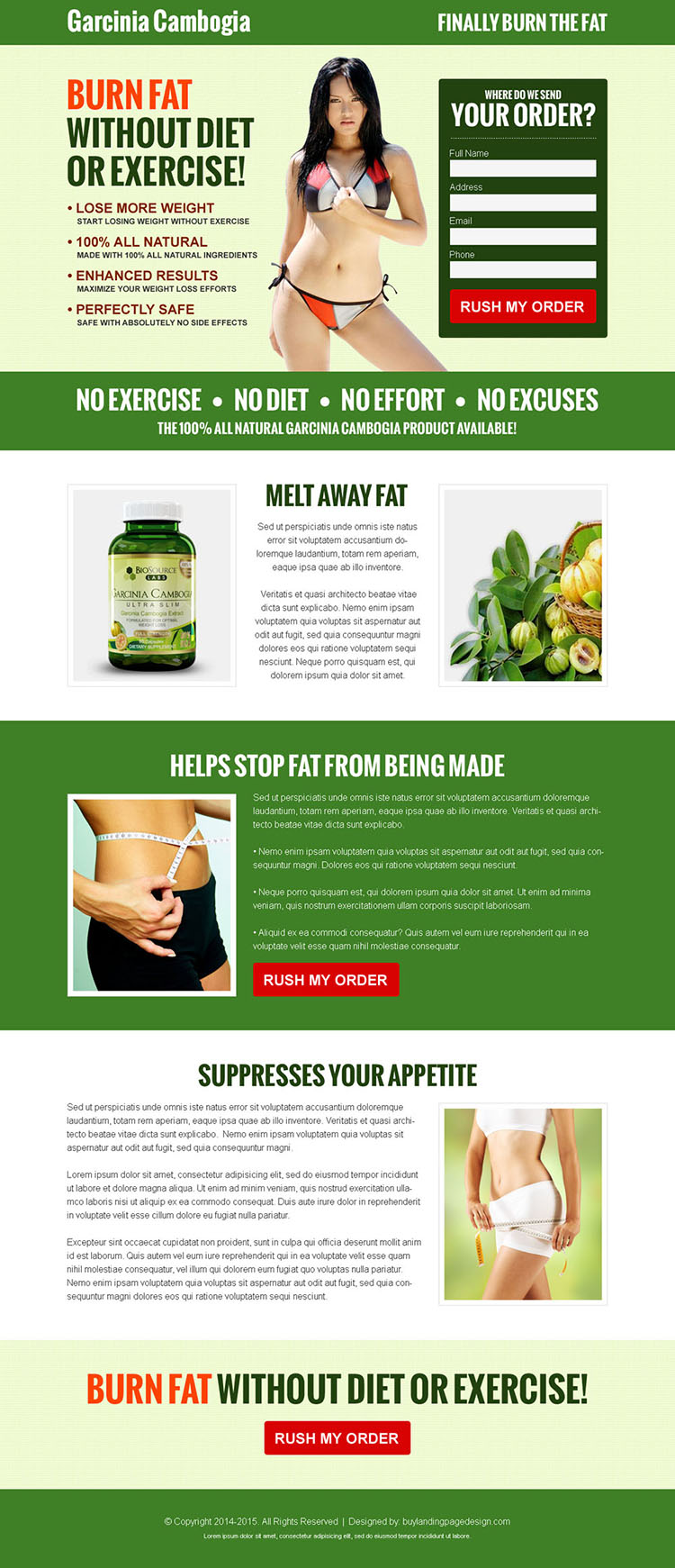 garcinia cambogia responsive lead capture landing page design to increase your product sales