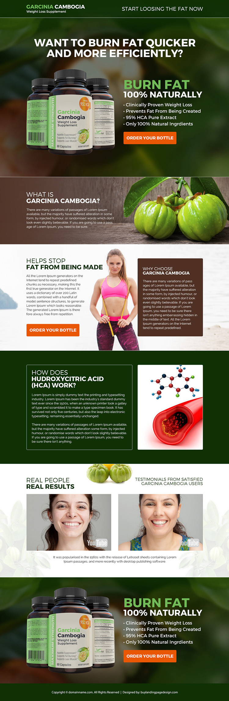 garcinia weight loss supplement responsive landing page