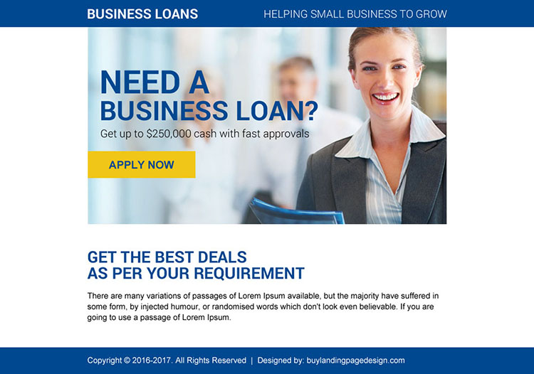 business loan online application ppv landing page design