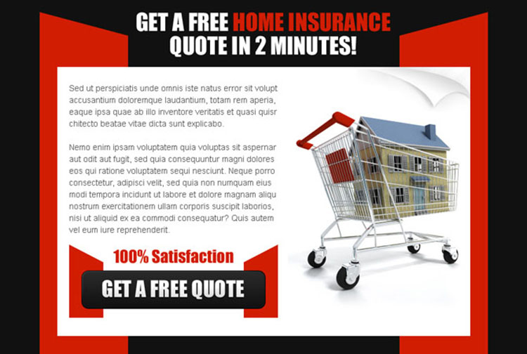 get a free home insurance quote in 2 minutes effective ppv landing page design