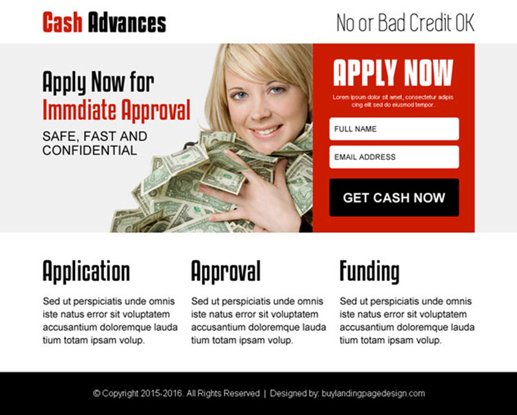 get cash in advance attractive ppv landing page design