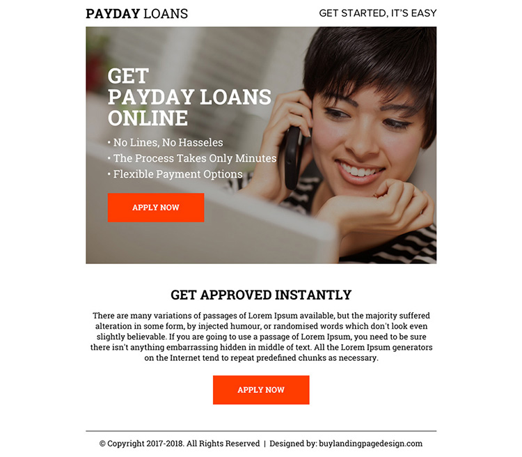 payday loan online ppv landing page design