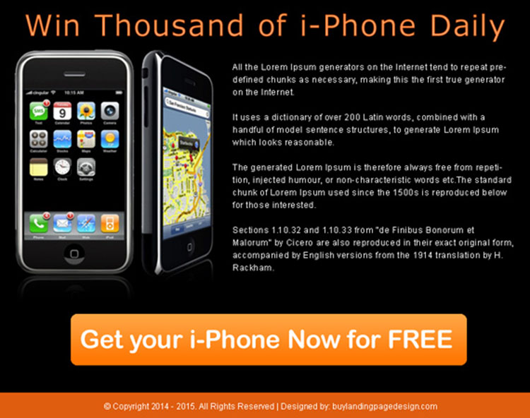 i-phone review call to action ppv landing page design