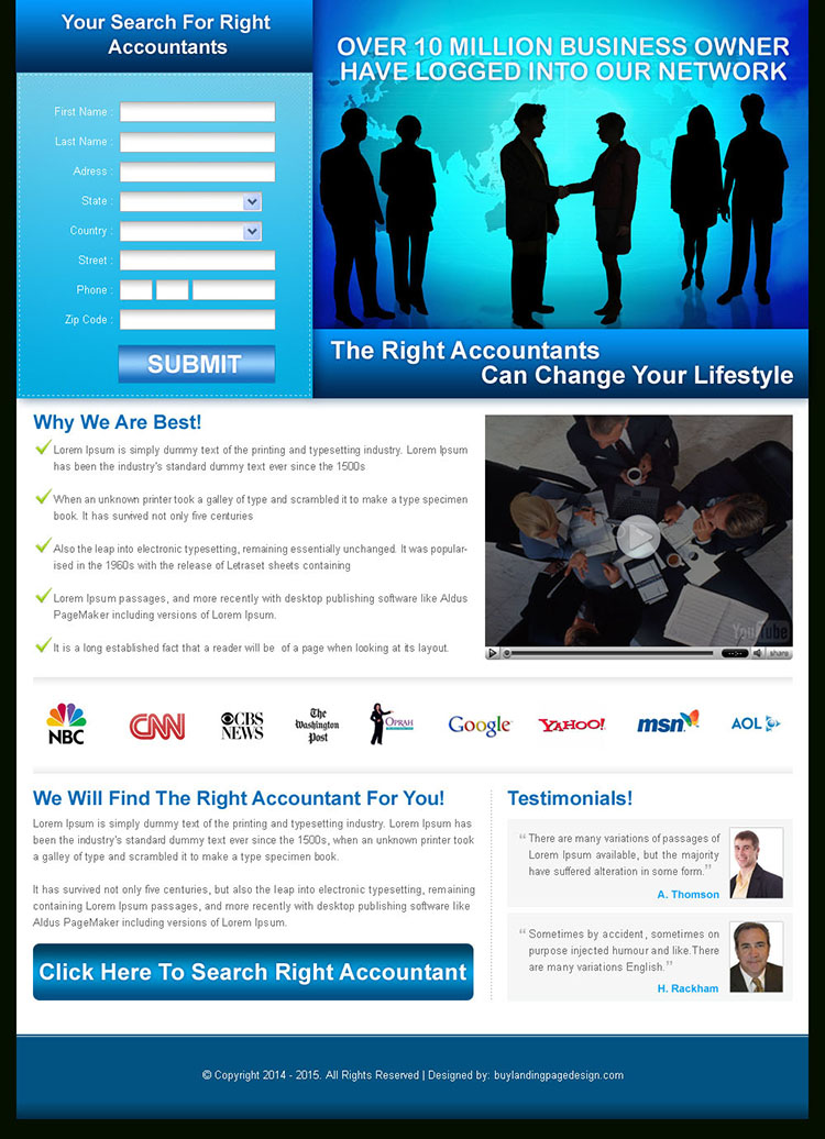 global business lead capture landing page design for sale