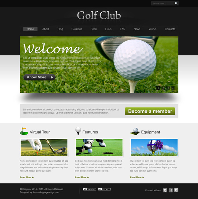 Sporting Club Website Templates