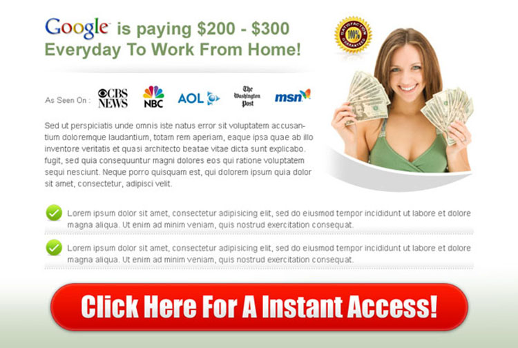 call to action ppv landing page design for google money instant access