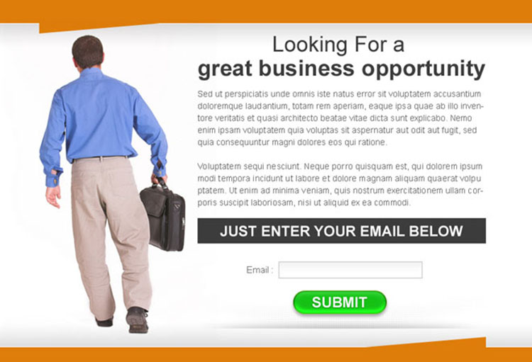 great business opportunity lead capture ppv landing page design