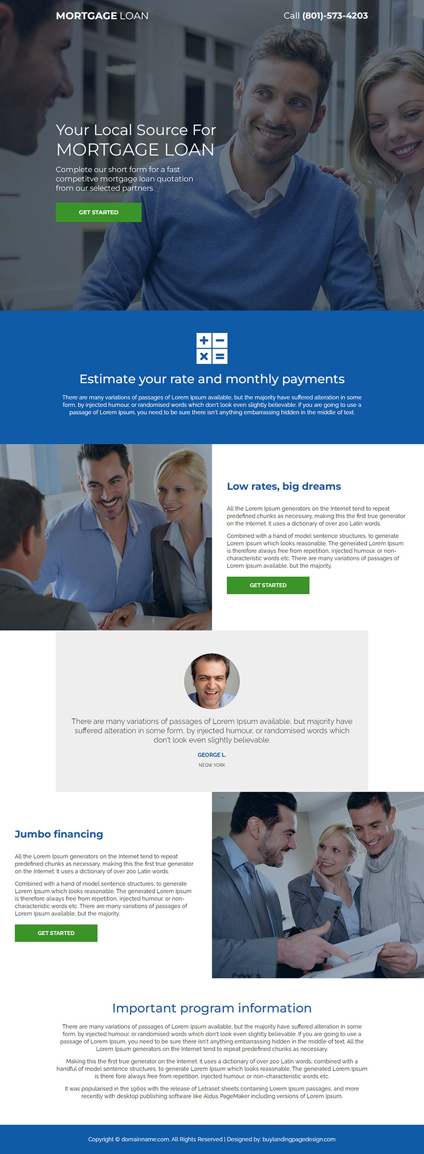 mortgage loan lead capture landing page