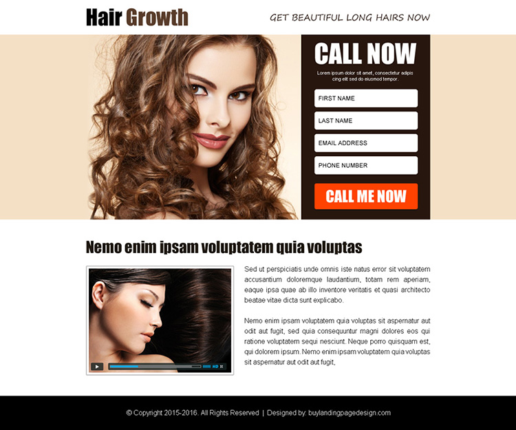 hair growth product selling ppv landing page design