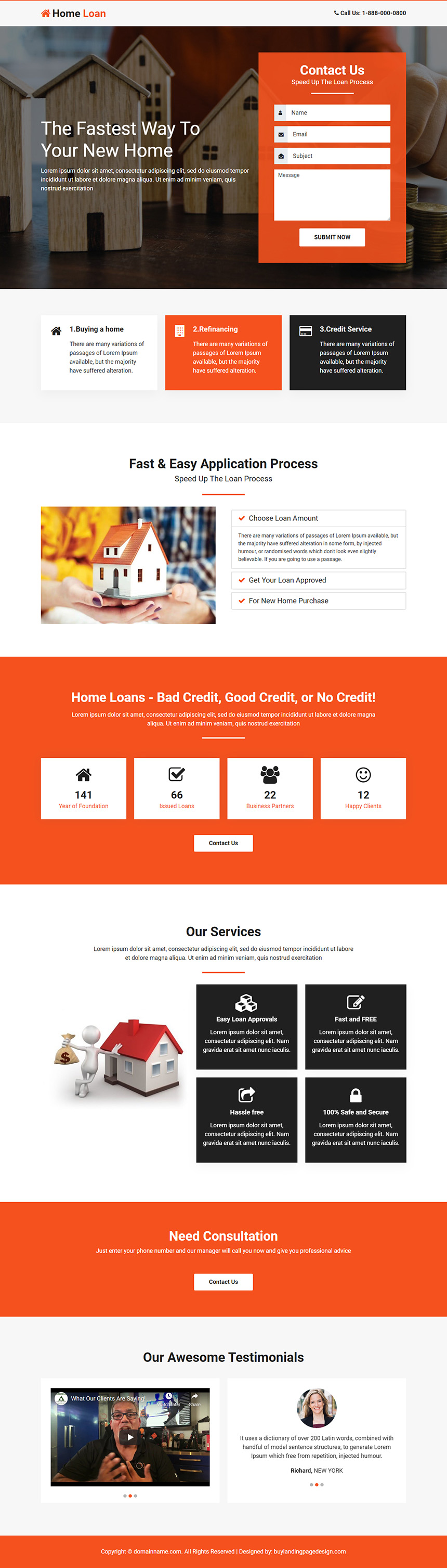 fast and easy home loan landing page design