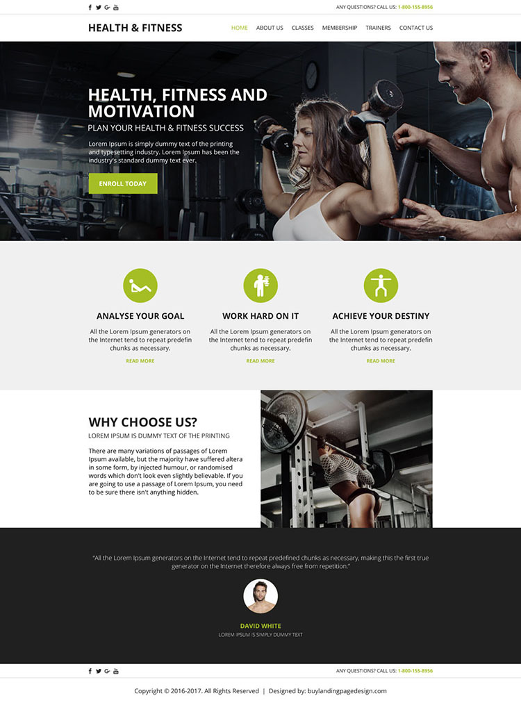 health and fitness html website template