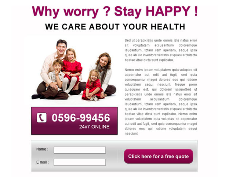 clean and converting lead capture ppv for health care services