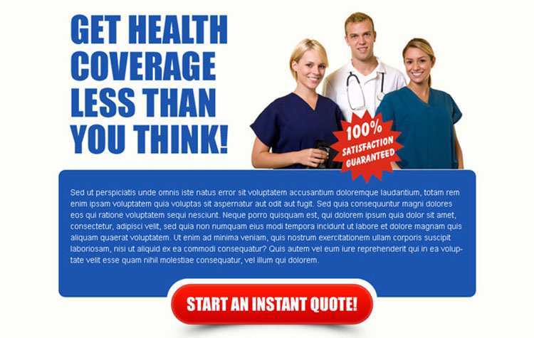 health coverage instant quote converting ppv landing page design template