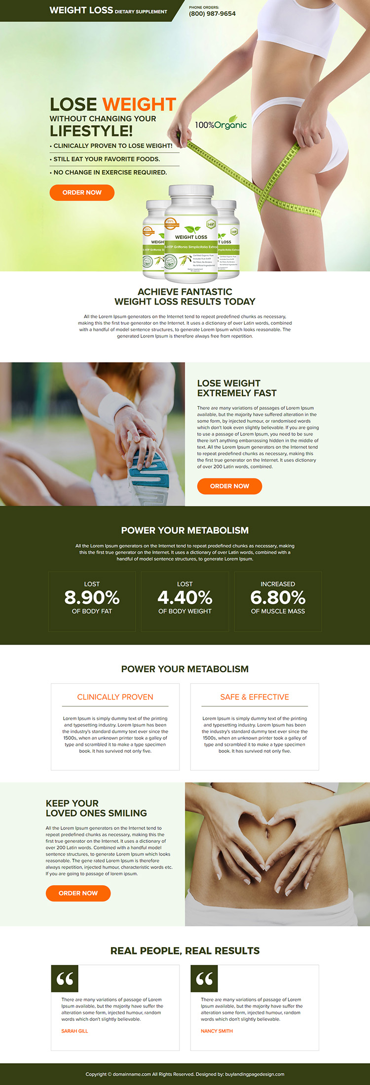 weight loss dietary supplement landing page