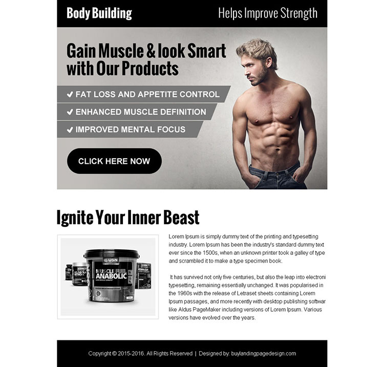 high converting body building ppv landing page design