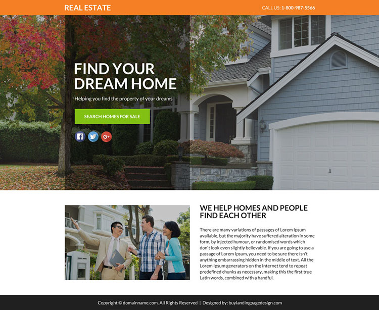 best real estate lead funnel landing page design