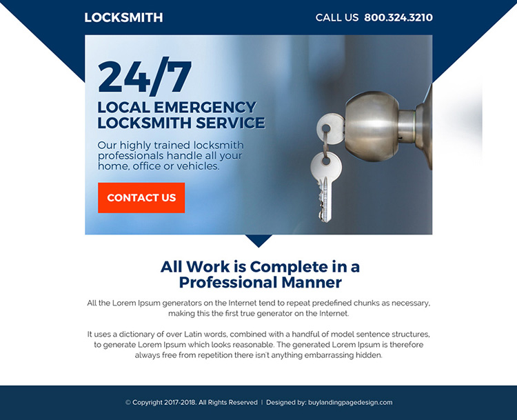 highly trained locksmith professional ppv landing page