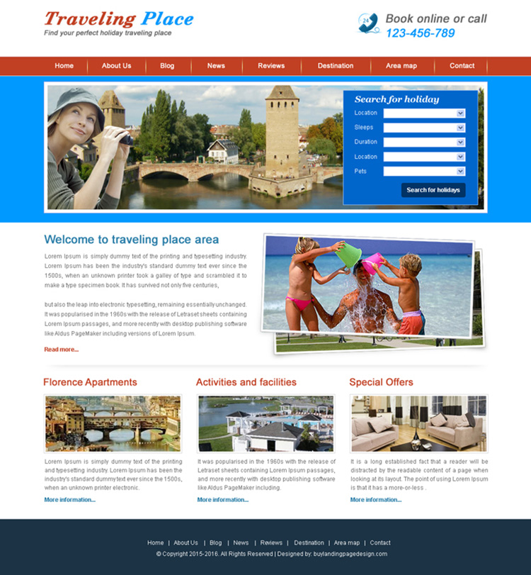 holiday travel website template design psd for sale
