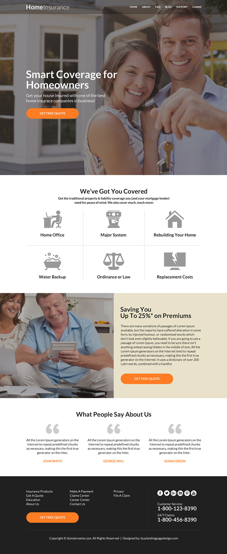 responsive homeowners insurance website design