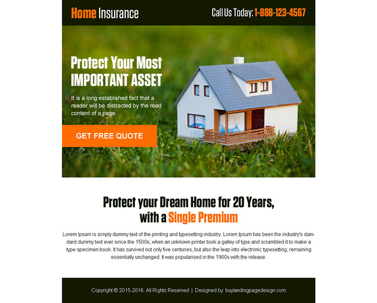 home insurance free quote converting ppv landing page