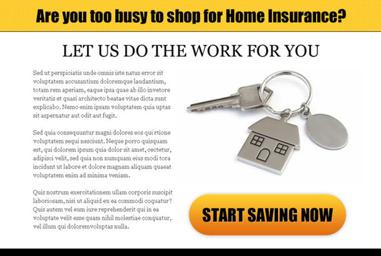 home insurance clean call to action ppv landing page design template