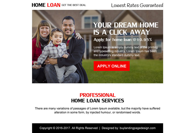 home loan best deal ppv landing page design