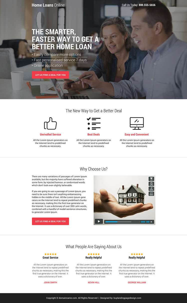 home loan mini responsive landing page design